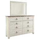 B267-31/36 Ashley Willowton 6-Drawer Dresser with Mirror IMAGE 1