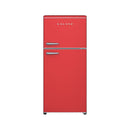 Galanz 18 cu. ft. Retro Top Mount Freezer Refrigerator with Glass Shelves in Red