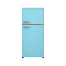 Galanz 18 cu. ft. Retro Top Mount Freezer Refrigerator with Glass Shelves in Blue