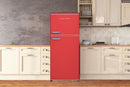 Galanz 18 cu. ft. Retro Top Mount Freezer Refrigerator with Glass Shelves in Red