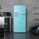 Galanz 18 cu. ft. Retro Top Mount Freezer Refrigerator with Glass Shelves in Blue