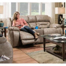  Homestretch Furniture Enterprise Power Reclining Leather Loveseat with Console 158-57-17 IMAGE 2
