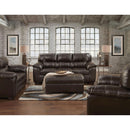  Affordable Furniture Mfg Stationary Fabric and Leather Look Loveseat 5602 Loveseat - Austin Chocolate IMAGE 1