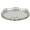  A&B Home Valentina 35242 Silver Round Mirror Tray IMAGE 1