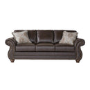  Hughes Furniture Refined Lodge Stationary Fabric and Leather Look Sofa Refined Lodge 17400S Sofa - Ridgeline Brownie IMAGE 1