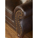  Hughes Furniture Refined Lodge Stationary Fabric and Leather Look Sofa Refined Lodge 17400S Sofa - Ridgeline Brownie IMAGE 3