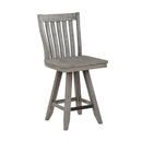  Coast2Coast Ferrand 66124 Classic Solid Wood Slat Backed Counter Height 360° Swivel Barstool - Grey IMAGE 1