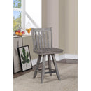  Coast2Coast Ferrand 66124 Classic Solid Wood Slat Backed Counter Height 360° Swivel Barstool - Grey IMAGE 3