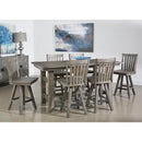  Coast2Coast Ferrand 66124 Classic Solid Wood Slat Backed Counter Height 360° Swivel Barstool - Grey IMAGE 4