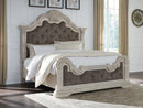 Antique White Queen Upholstered Bed