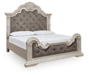 Antique White Queen Upholstered Bed