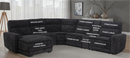 Manwah Cheers 6-Piece Sectional Sofa, Black