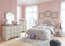Ashley B743-21/26 Dresser and Mirror Realyn Antique White Youth