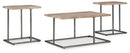 Ashley T147-13 Cocktail Table and 2 End Tables Cherry/Brass