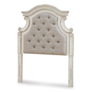 Ashley B743-84/86/87 FL Realyn Upholstered Antique White Panel Bed with Headboard, Footboard, and Rails