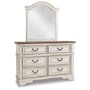 Ashley B743-21/26 Dresser and Mirror Realyn Antique White Youth