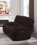 Manwah Cheers 71067M-L2-2EH Power Brown Chenile Loveseat IMAGE 1