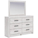 Ashley B3788-31/36 Dresser with Mirror White Wash 6 Drawer