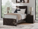 Ashley B3789-53/83 Prendonea Panel Bed Headboard Footboard Rails Twin Charcoal