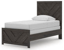 Ashley B3789-53/83 Prendonea Panel Bed Headboard Footboard Rails Twin Charcoal