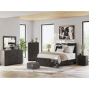 Ashley B3789-71/96 Queen Charcoal Headboard Footboard Rails
