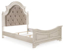 Ashley B743-84/86/87 FL Realyn Upholstered Antique White Panel Bed with Headboard, Footboard, and Rails