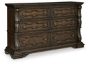Ashley B947-31/36 Maylee Dresser and Mirror Dark Brown