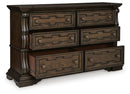 Ashley B947-31/36 Maylee Dresser and Mirror Dark Brown