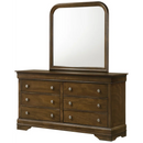 Lifestyle C0394-N04/050 Dresser and Mirror 6 Drawer Brown Louis P