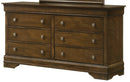Lifestyle C0394-N04/050 Dresser and Mirror 6 Drawer Brown Louis P