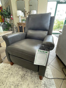 Manwah Cheers UK80290M-L1-AM Recliner Pushback Leather Grey IMAGE 1