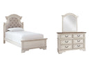 Ashley B743-21/26 Dresser and Mirror Realyn Antique White Youth